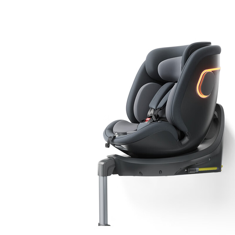 两只兔子Buddy Buzzy儿童安全座椅婴儿安全座椅儿童座椅APP语音通风加热汽车座椅提篮 求知2pro-极空黑