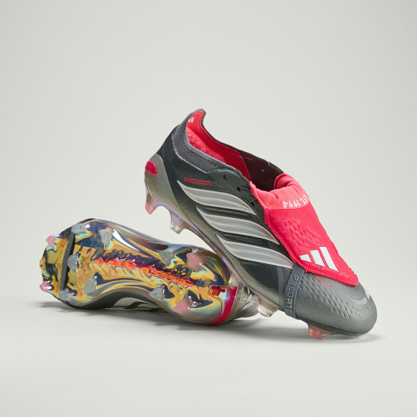 adidas PREDATOR ELITE FT FG天然硬草地长钉足球鞋男女阿迪达斯 亮金属铁灰/白色/亮红(推荐选大半码) 42.5