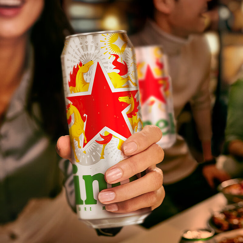 喜力啤酒 silver星银 整箱装清爽啤酒  马年礼盒 年货送礼 500mL 12罐