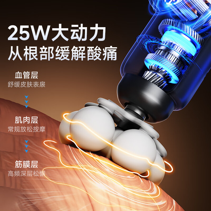 奥克斯（AUX）新年礼物筋膜枪按摩器肩颈腰背按摩仪深层肌肉放松迷你便携专业级运动颈膜枪送爸爸妈妈年会礼品 高配款:9头+大面积按摩