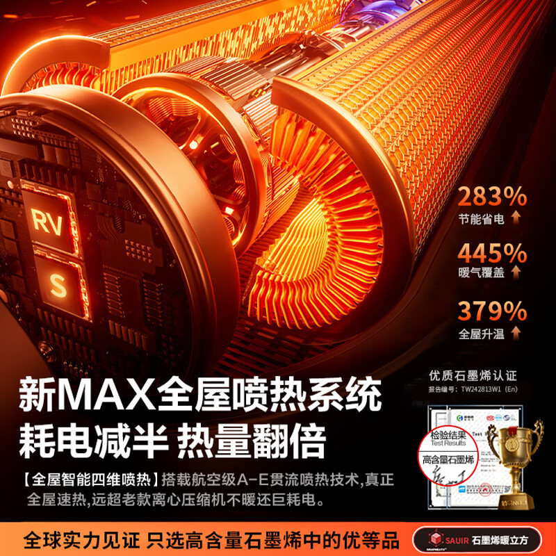 好意诗美国石墨烯踢脚线取暖器电暖气暖风机小太阳家用节能电暖风电暖器全屋大面积升温烤火炉冬季神器 【加湿智控款】别墅级取暖·石墨烯速热·ECO节能