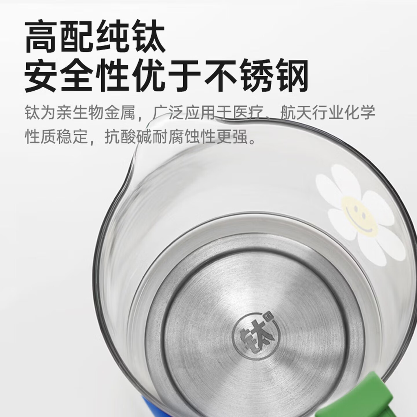 GLASSLOCK盖朗&WiggleWiggle联名迷你养生壶办公室小型煮茶烧水壶恒温壶纯钛家用便携礼物生活电器 wiggle联名款【配全玻璃茶漏】 0.6L