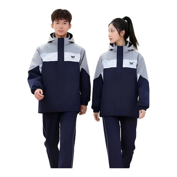 菲菲牛江西吉安市校服统一中小学生秋冬款冲锋衣三件套中大童冬季 冬款【外套+长裤+绒胆】 180