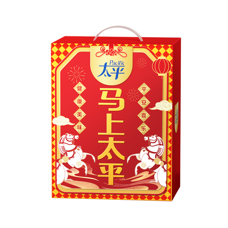 太平马上太平饼干礼盒1050g含6件休闲零食饼干年货礼盒团购送礼伴手礼