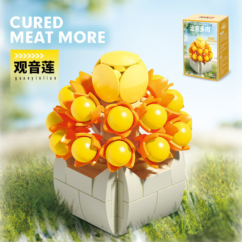 费米（Femibox）【优选直发】多肉积木观音莲绯花玉玫瑰青凤凰玉蝶若绿琉璃莲组装 费米2265青凤凰