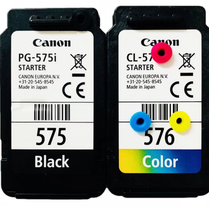 适用原装佳能 PG575 CL576墨盒TS3550i TS3551i TR4750i打印机 575黑色+576彩色墨盒一套已打孔