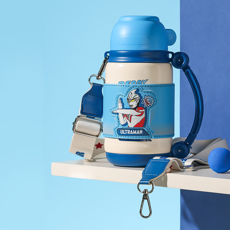 杯具熊儿童保温杯男女学生大容量保温壶两用户外便携水杯上学杯子 炮弹保温壶-亚刻奥特曼650ml