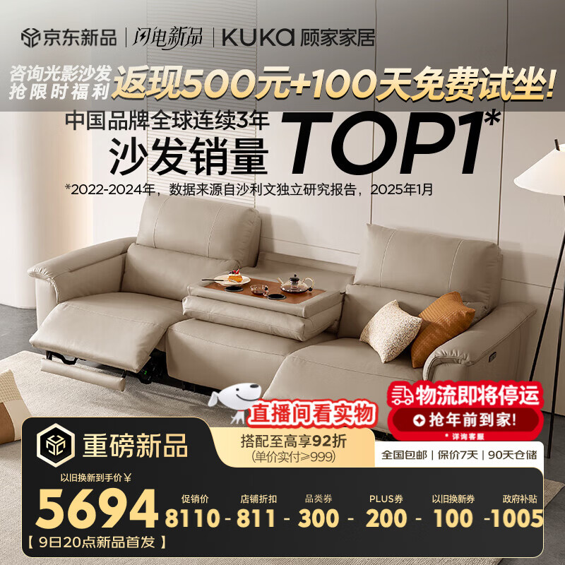 �˼ҼҾӣ�KUKA���ŵ�ͬ���ִ�����Ƥ�綯ɳ��6196������ɫ��3��λ2�綯�������� 5724Ԫ