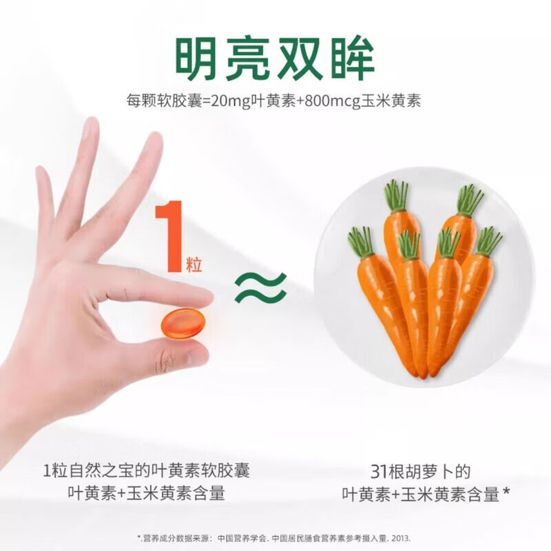 自然之宝（Nature's Bounty）美国原装叶黄素胶囊成人护眼力眼疲劳干涩舒缓眼疲劳 40粒*1瓶 胶囊