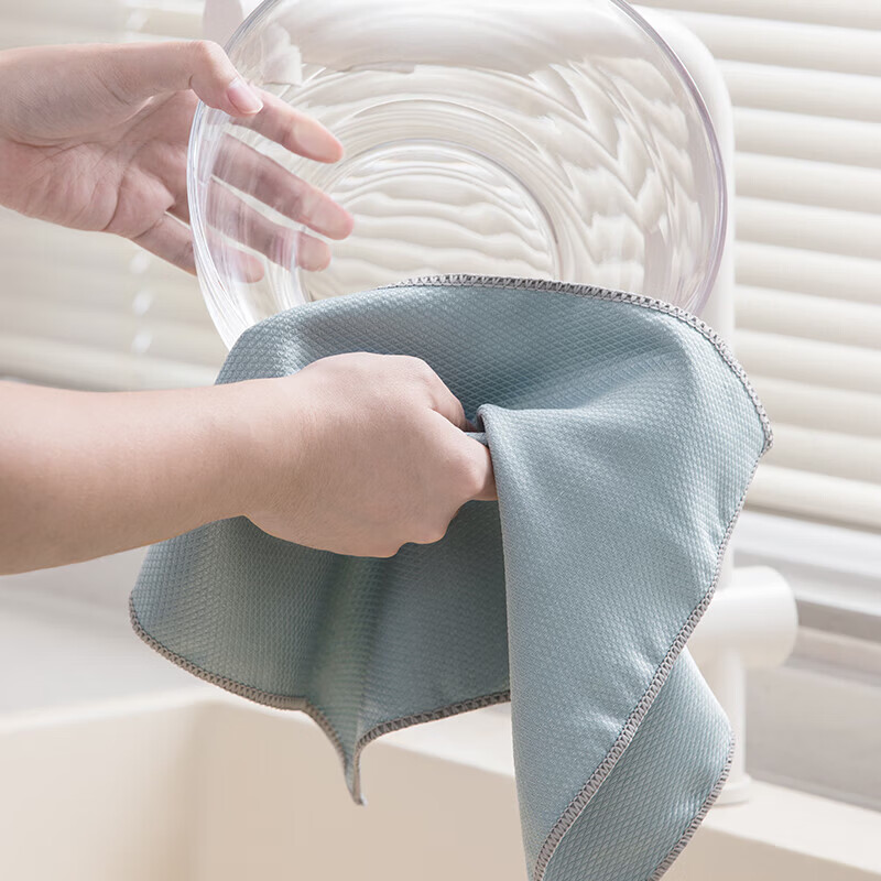 茶花鱼鳞抹布家用擦玻璃不掉毛吸水魔力清洁布厨房浴室擦桌专用 【3片装-40*30cm】鱼鳞抹布 无规格