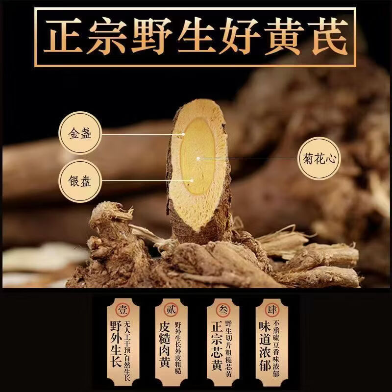 元聚祥协穆山姆同款甘肃岷县黄芪无硫正品中药材煲汤补气血泡水 岷县精选黄芪400g*【2罐装】 200g*2罐