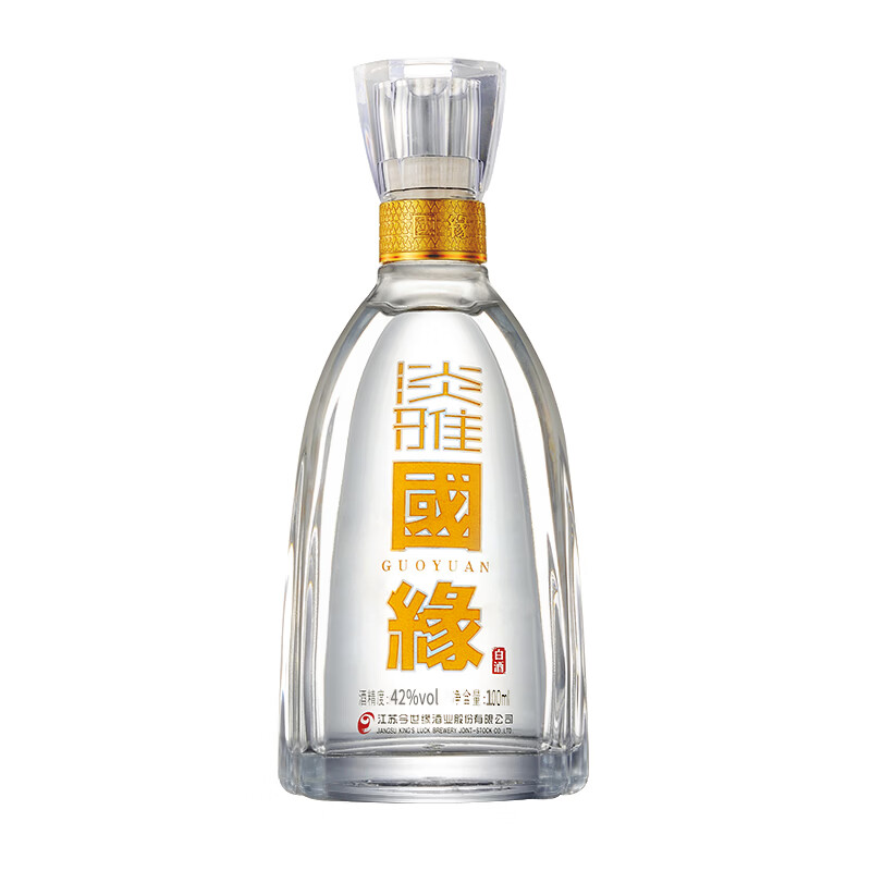 今世缘【酒厂直销】国缘淡雅 年货送礼纯粮食酒 宴会节日送礼江苏白酒 42度 100mL 1瓶 小酒
