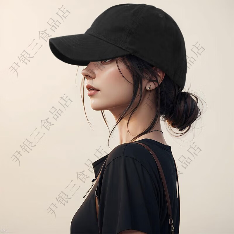 其他的  THE OTHER新款加大加宽棒球帽子女纯色宽檐大头围日系百搭深顶ins鸭舌帽男 Plaincolor黑丨常规帽檐 均码 头围可调节54-60cm