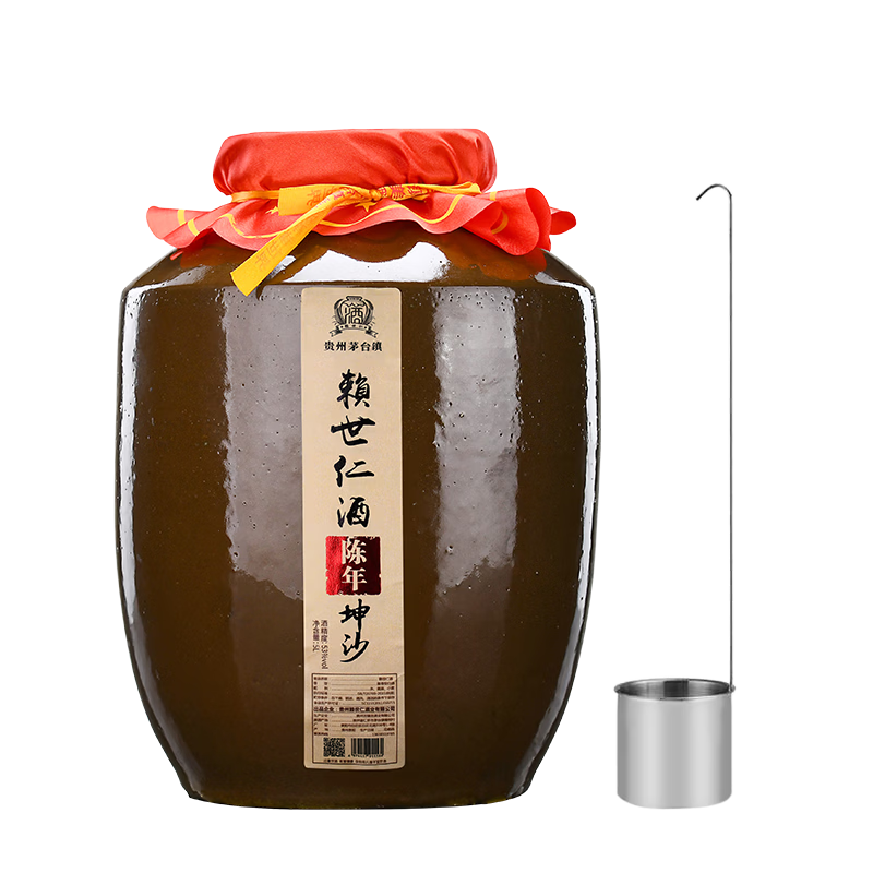 赖世仁贵州酱香型白酒53度粮食坤沙酒水茅台镇封坛酒送礼收藏酒5L陶坛装 53度 5L 1坛 陈年坤沙酒