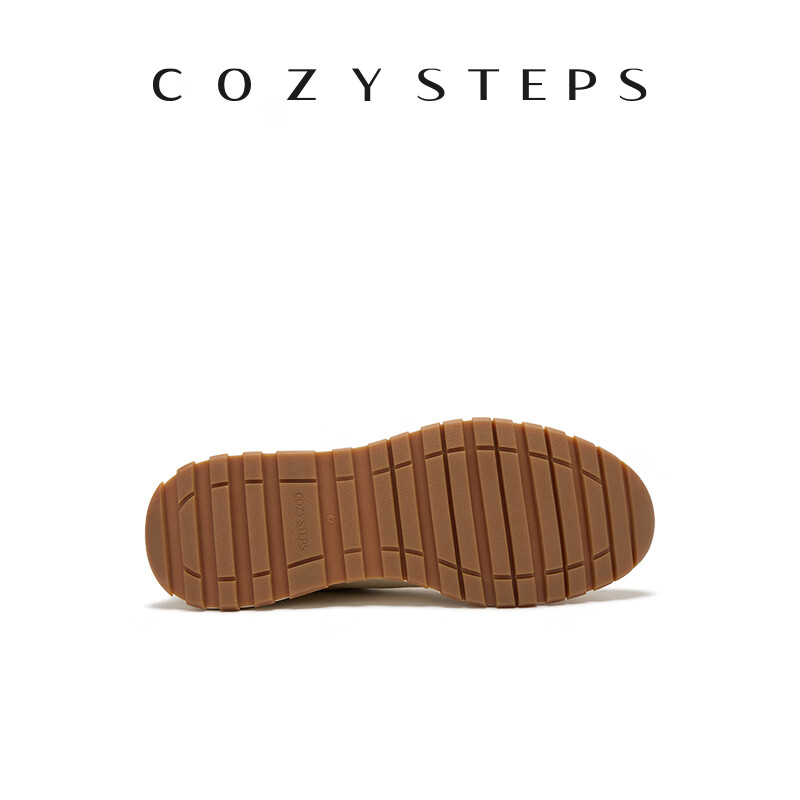 COZY STEPS可至男士26春季新款春节系列复古跑鞋撞色细带透气牛皮休闲鞋 姜根色 43