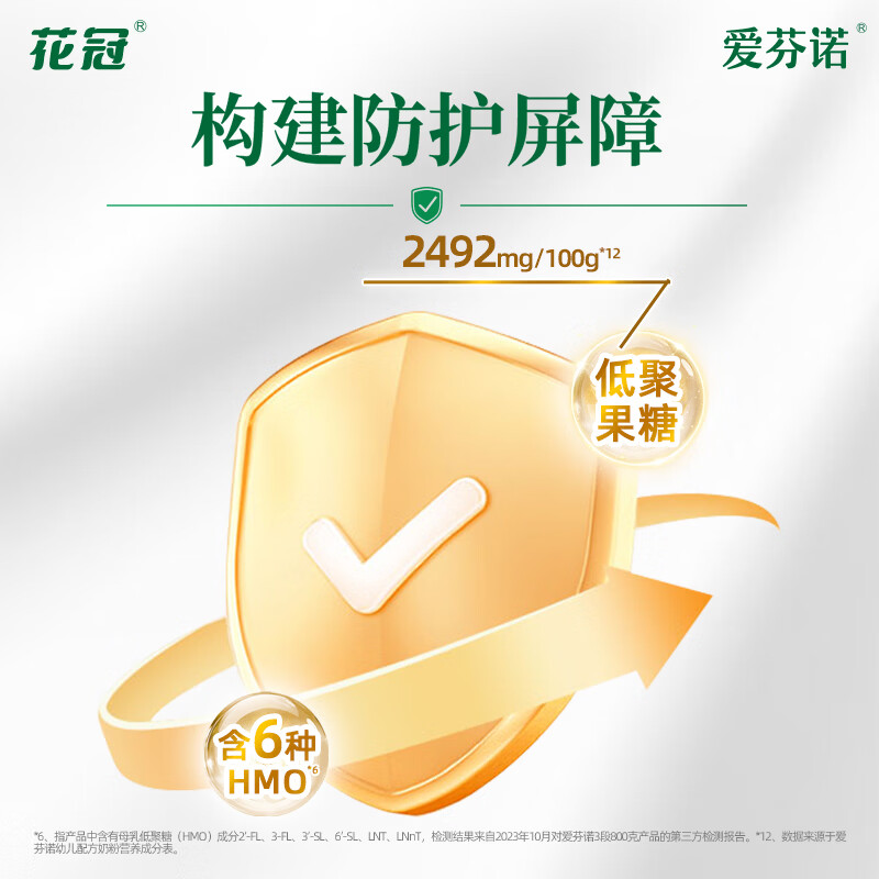 花冠爱芬诺奶粉3段婴幼儿营养配方奶粉A2奶源OPO含HMO12-36月 【人气推荐】三段(800g装)