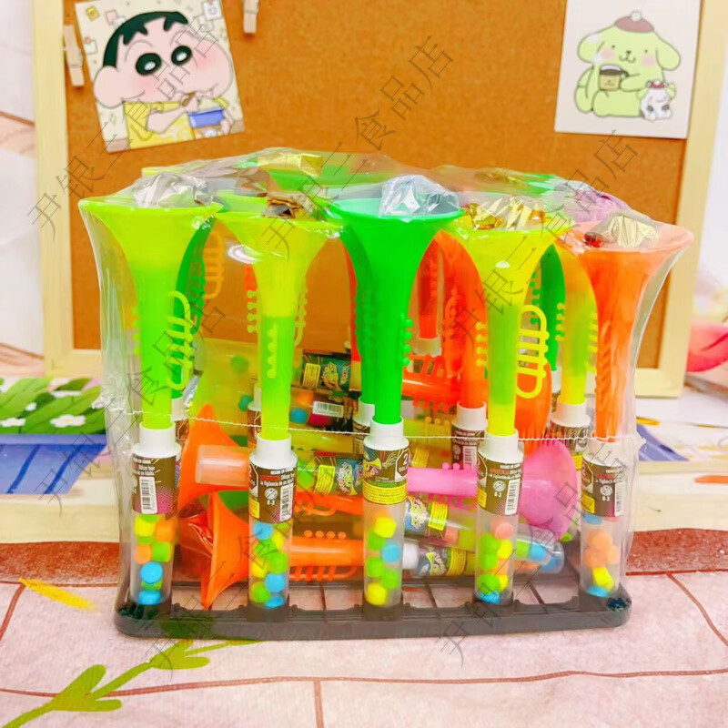 网红出口爆款儿童玩具喇叭造型吹龙儿时回忆小卖部批发幼儿园摆摊 喇叭造型吹龙颜色糖果随机30支