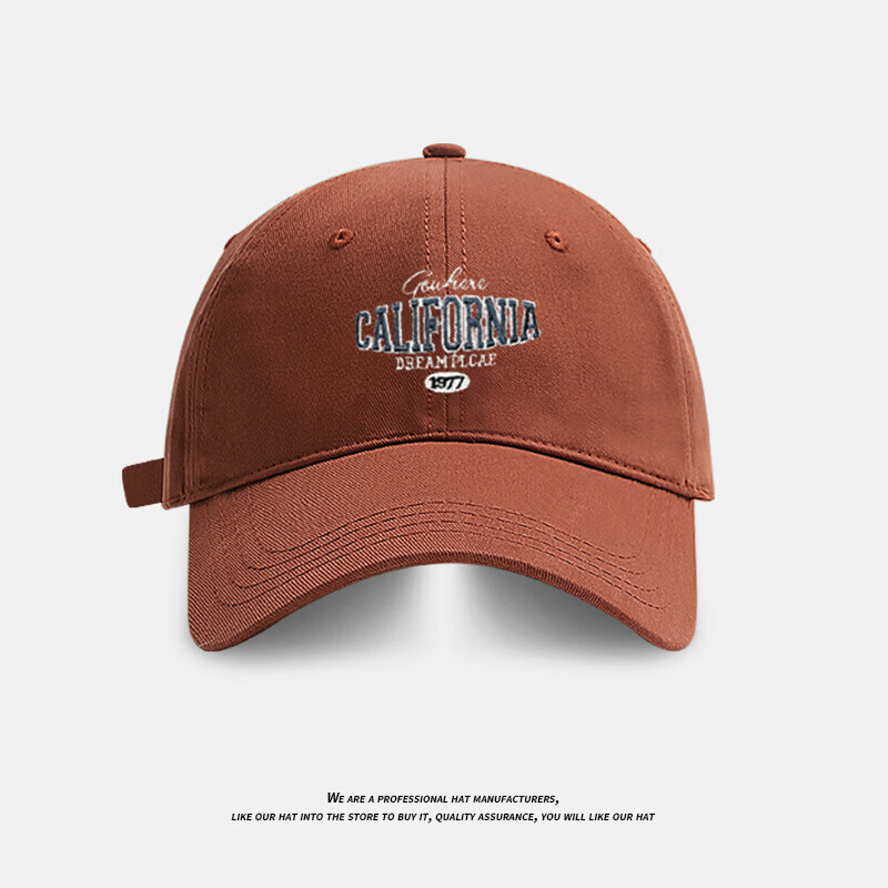 R标字母棒球帽韩版ins男女小众大头围运动防晒帽子百搭软顶鸭舌帽 605CHT橘色1977棒球帽 均码