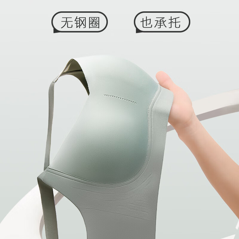 千奈美渐变色无痕无钢圈大码内衣提拉聚拢防下垂薄杯胸罩 晚香肤 M