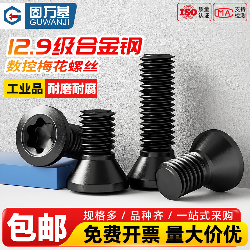 固万基（GUWANJI）12.9级梅花数控螺丝刀杆螺丝刀片刀具螺丝M2M2.5M3M4M5-M6 M2x4[100个]