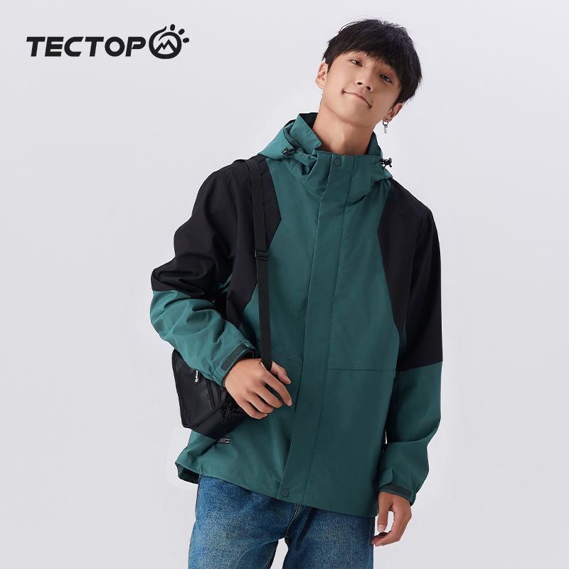 探拓（TECTOP）冲锋衣 三合一两件套防风加绒内胆可拆卸户外登山服外套 森林绿【男款【加绒内胆防风保暖2件套 S 京东折扣/优惠券