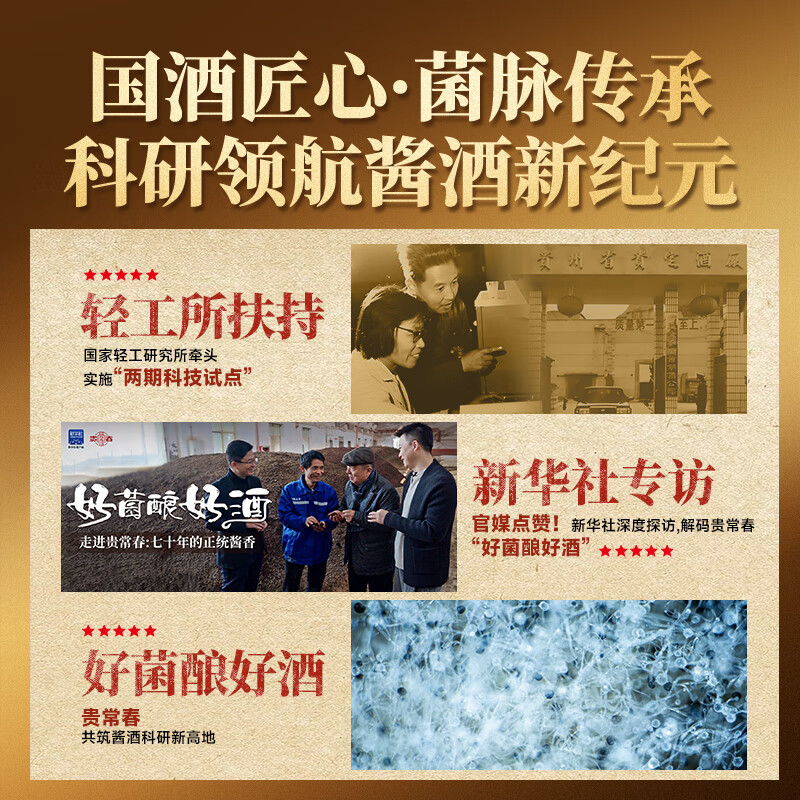 贵常春醇酿1953 贵常春1953 白酒53度酱香型纯粮食酒坤沙大曲贵长春 53%vol 500mL 1瓶 黑色包装