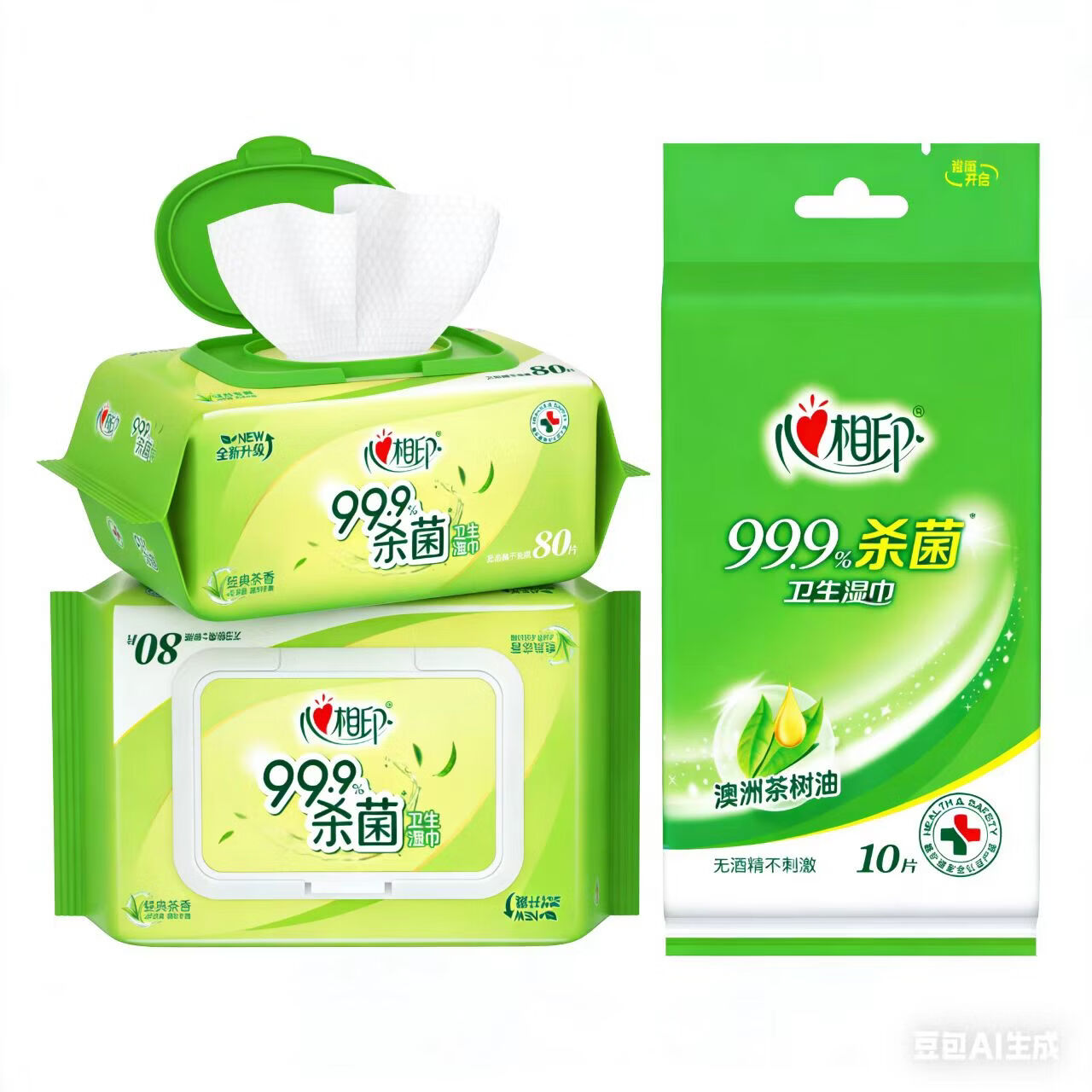 心相印湿巾卫生湿纸巾清洁无酒精无刺激旅游便携宿舍家用经济实惠 心相印湿巾组合装