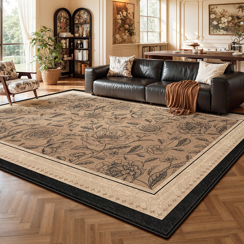 Y U-LIVE地毯客厅法式复古中古风2026新款免洗可擦轻奢高级感沙发茶几 S仿羊绒-秋色山茶 300×400cm【拒绝起球】
