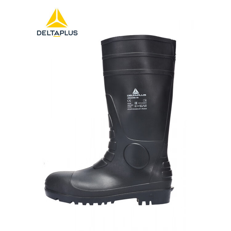 代爾塔安鞋防化防砸耐酸堿油田泥水高筒工礦靴雨靴雨鞋勞保鞋男 301407黑色【防砸防刺】 36