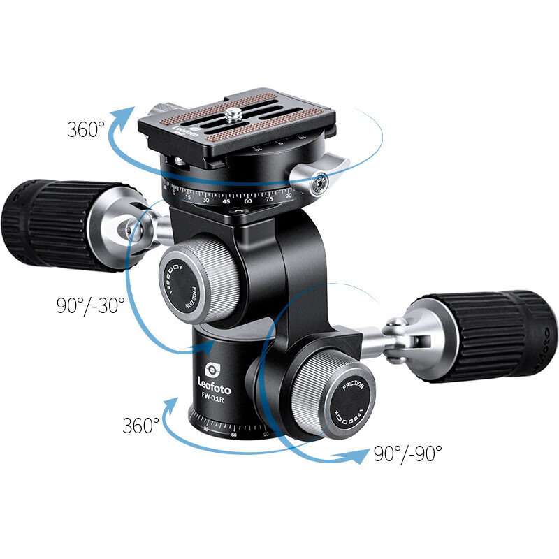 Leofoto攝影三腳架折疊式雙手柄全景三維四維云臺 FW-01R四維云臺