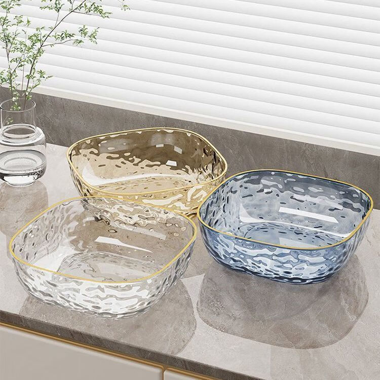 简漾高级水果盘家用客厅果盘轻奢水果盆高颜值零食盘子办公室糖果摆放 破损包赔【防摔耐磨】容量大直径15CM 普通容量：【小号10厘米1个装】颜色随机