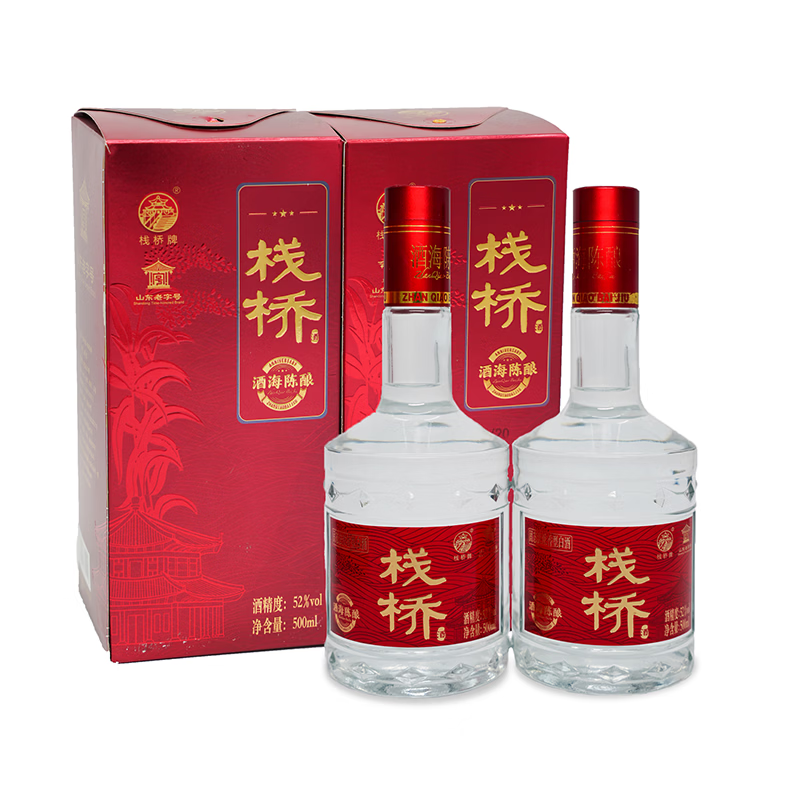 栈桥酒海陈酿浓香型白酒52度礼盒装五粮纯粮酿造大曲发酵 52度 500mL 6瓶 【整箱装】
