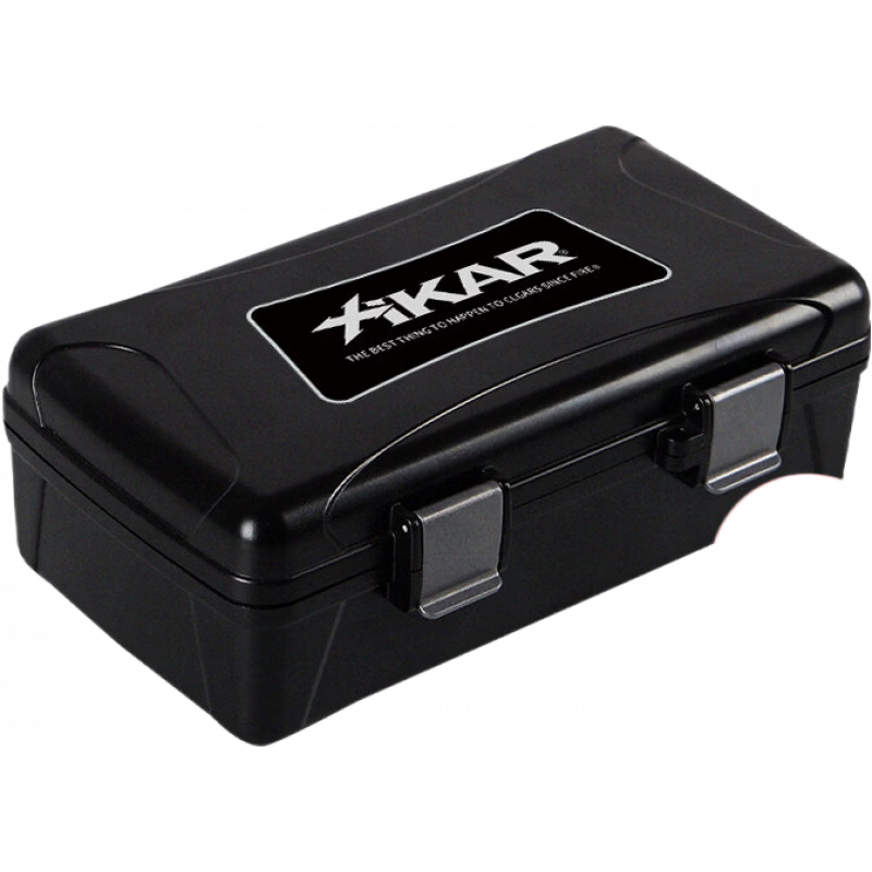XIKAR西卡旅行便攜式雪茄保濕盒男防水隨身古巴煙盒收納套裝工具 黑色-裝 10支