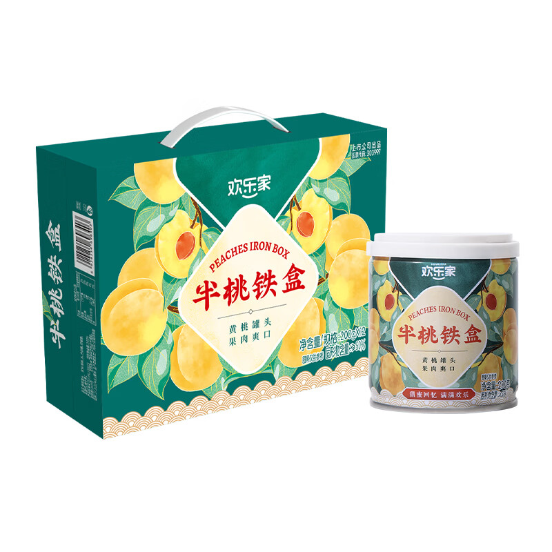 欢乐家 黄桃罐头 200g*12罐 拍下29.9元；才2.4/罐 - 线报酷