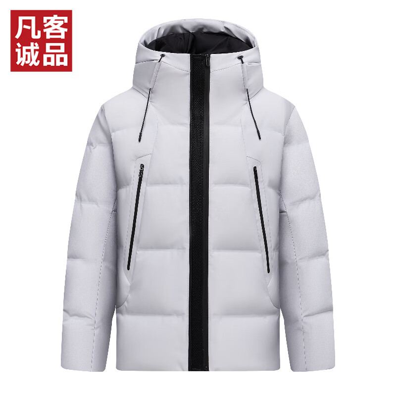 凡客诚品（VANCL）凡客高充绒黑武士面包短款羽绒服冬季新款休闲连帽 灰色 M