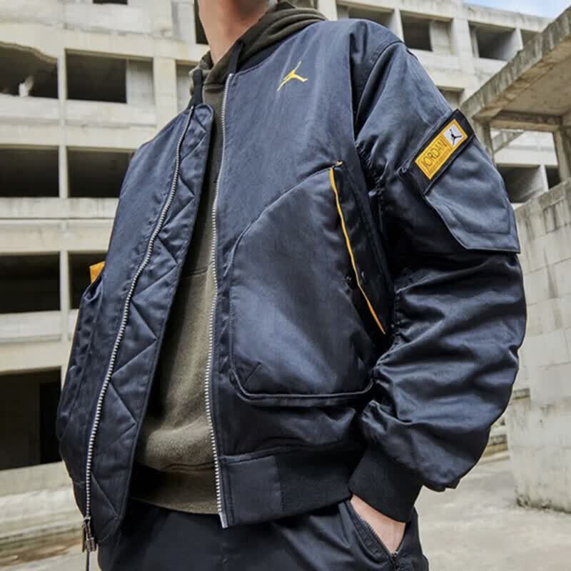 耐克（NIKE）棉衣男装 新款JORDAN SPORT保暖运动棒球服户外时尚夹克外套 CZ1191-010黑色金 M
