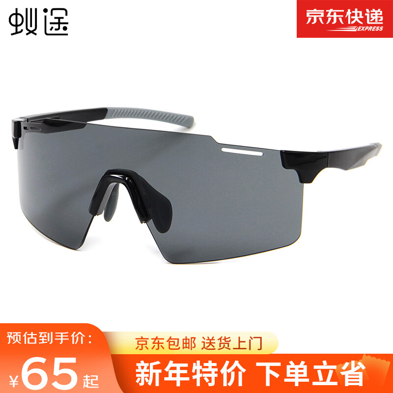 蚁途骑行眼镜墨镜太阳镜UV400跑步徒步骑行护目镜防风防冲击专用 C1 亮黑框(灰片) 京东折扣/优惠券