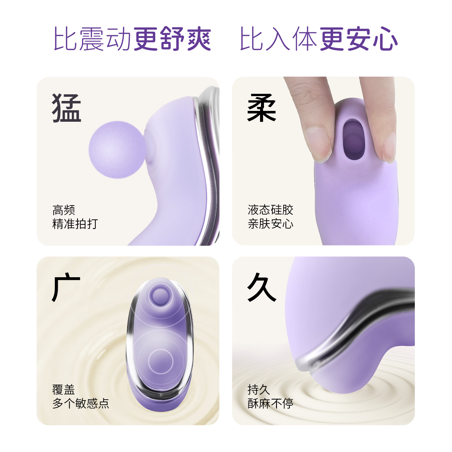 H CANDIA女性高级情趣礼跳蛋吮吸震动拍打乳头阴蒂生理按摩器深夜解压秒潮 吮吸拍打震动暴击乳头阴蒂,不入体三重奏,紫色