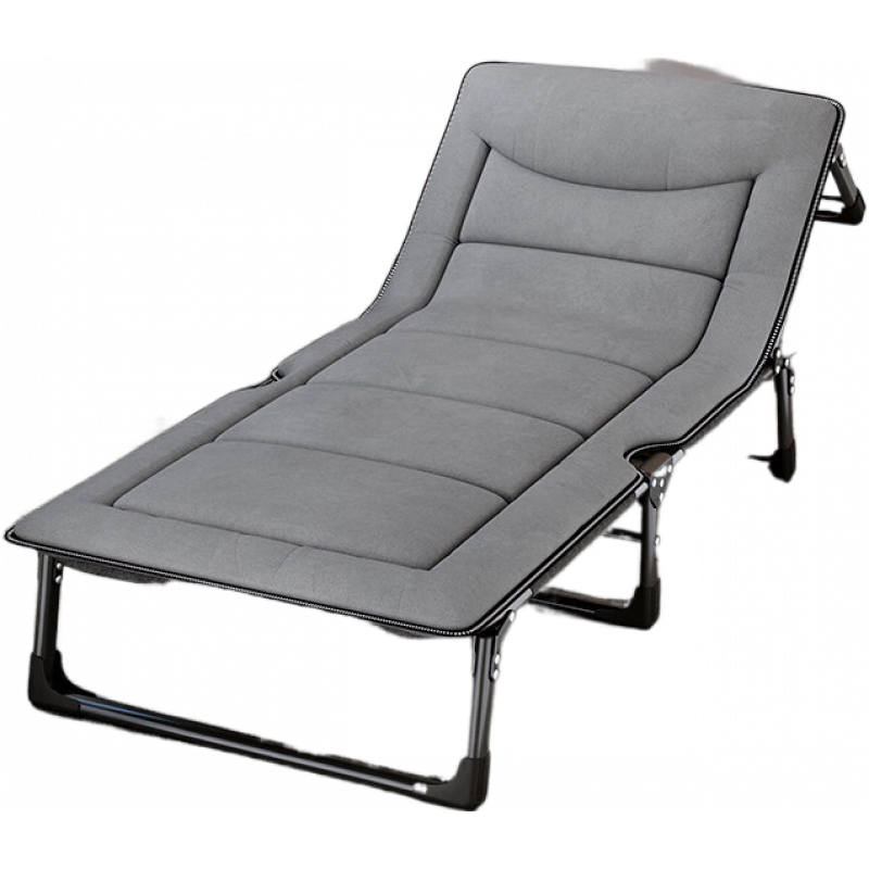 奧凱弗折疊床辦公室單人床午休躺椅家用簡易便攜行軍床成人小午睡 靜音絨布_195*70【床墊一體加厚款】