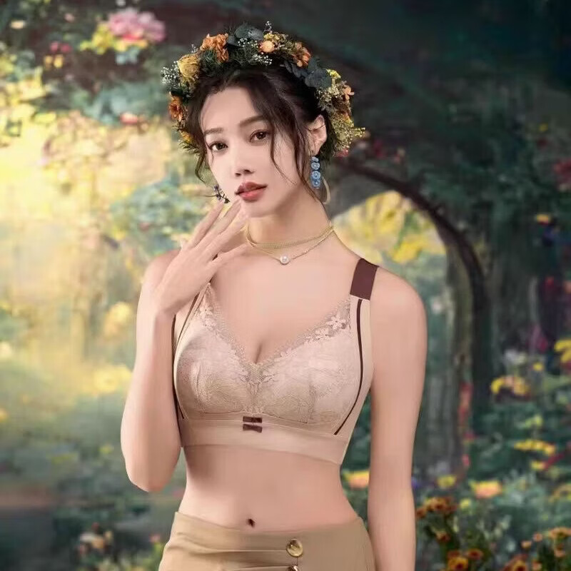 黛思侬(Daisinong)大码调整型内衣薄款无钢圈定型收副乳防下垂聚拢文胸 肤色 105C 46/105CD