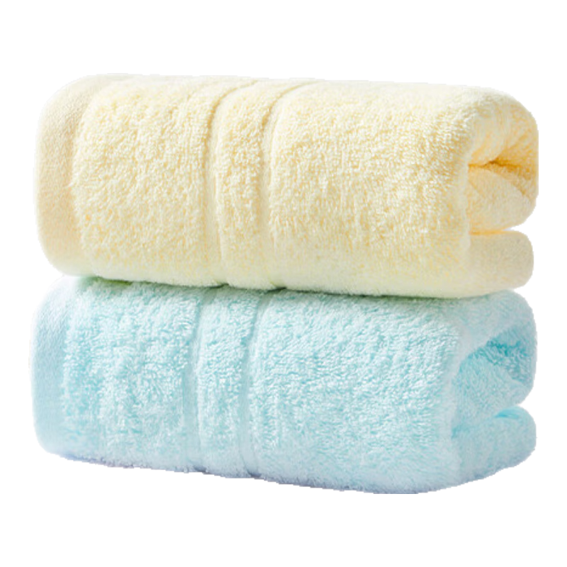 洁丽雅毛巾男士纯棉洗脸洗澡家用全棉柔软吸水速干成人情侣面巾 纯棉A类毛巾（黄+兰） 2条