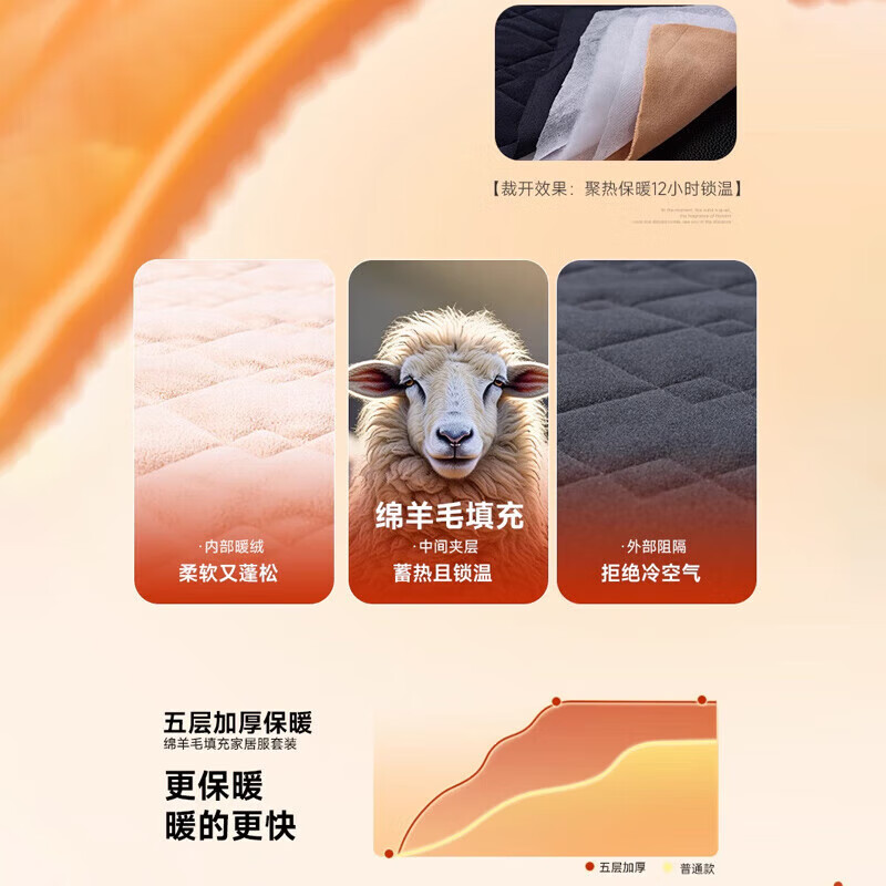 罗蒙（ROMON）情侣款加绒加厚保暖套装冬季新款休闲百搭半高领厚暖夹棉内衣男 5N280012紫色【女款】 L （建议男90-115/女80-100斤）