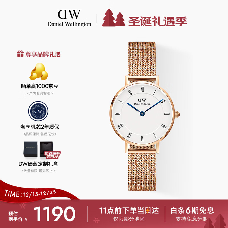 丹尼尔惠灵顿（DanielWellington）DW女表小蓝针系列石英女士手表节日礼物送女友DW00100681