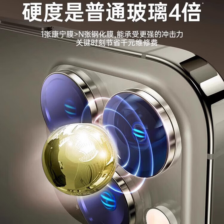 古萌【严选】康宁玻璃适用苹果16ProMax镜头膜iPhone15Pro手机镜头膜1 【苍岭绿】升级款-8k康宁防爆玻璃-超清不眩晕 iPhone 14 Plus