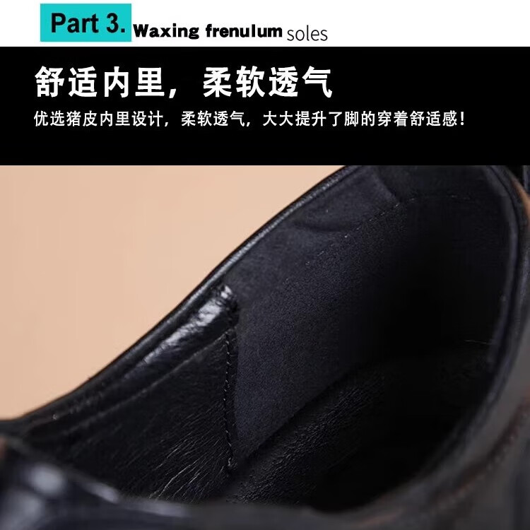 Walker Shop皮鞋男款2026新款真皮商务正装男鞋休闲内增高透气软底男士皮鞋 高档黑色【品牌男鞋 礼盒包装】 41