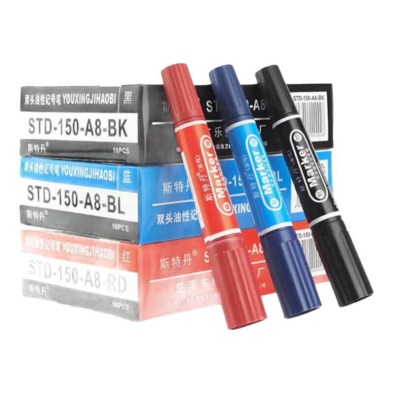 STD-150-A8 ˫ͷ�Ǻű� ���Ա� ��ɫ��ɫ��ɫ ��ϸ��ͷ ��ˮ���� ����ɫ �ٸ� 10֧/�� 7.45Ԫ