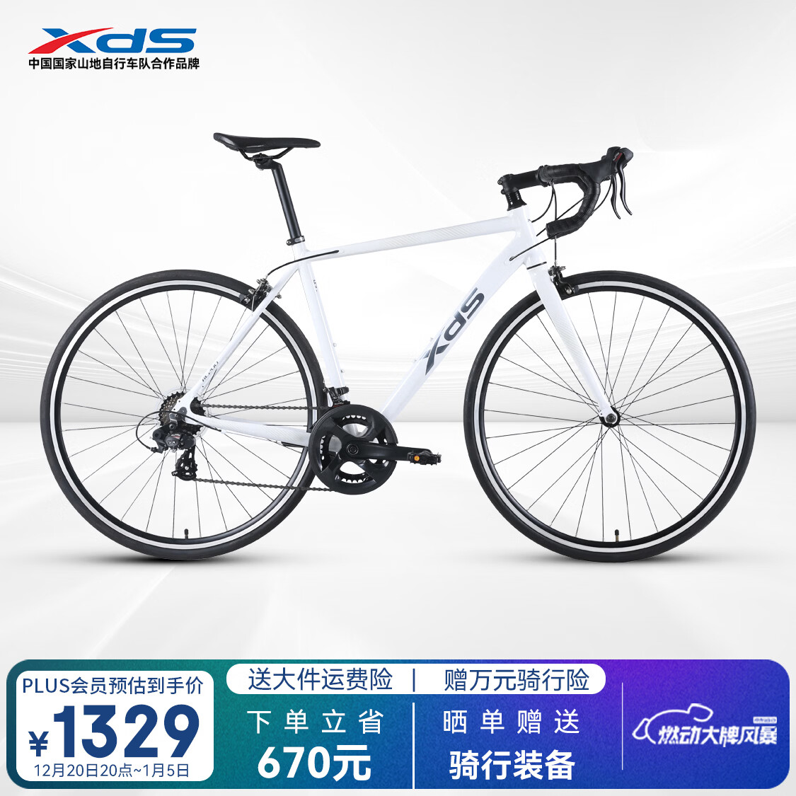 喜德盛公路自行车25款Rc200成人车14速变速车 白灰700C*480MM