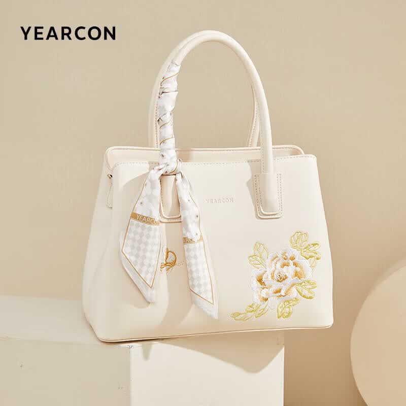 意尔康大容量托特包刺绣包单肩斜挎手提包包女款2026年新款母亲节礼物