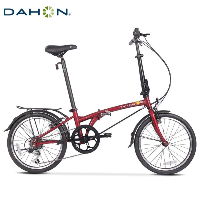 大行（DAHON）折叠自行车20英寸超轻6速通勤折叠单车HAT061 酒红色