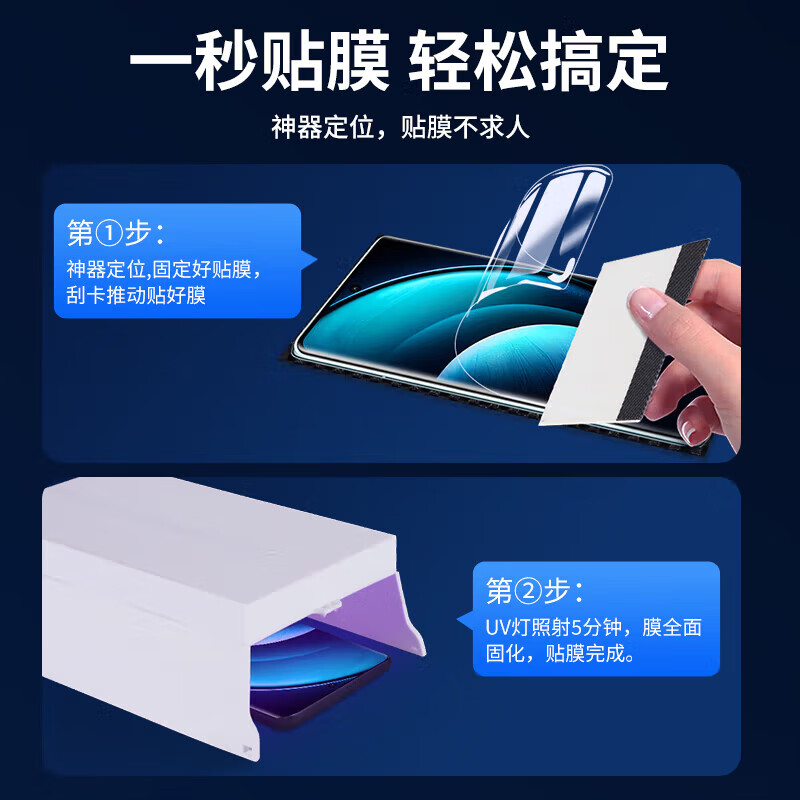 【严选直发】【UV光固膜】适用华为Mate70Pro手机膜高清UV光固膜防摔 【UV光固膜-赠光固盒】2片-指纹秒解锁 小米12/12x/12s